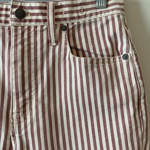 MADEWELL The High Rise Slim Crop Striped Boy Jeans Size 25 - Picture 5 of 17
